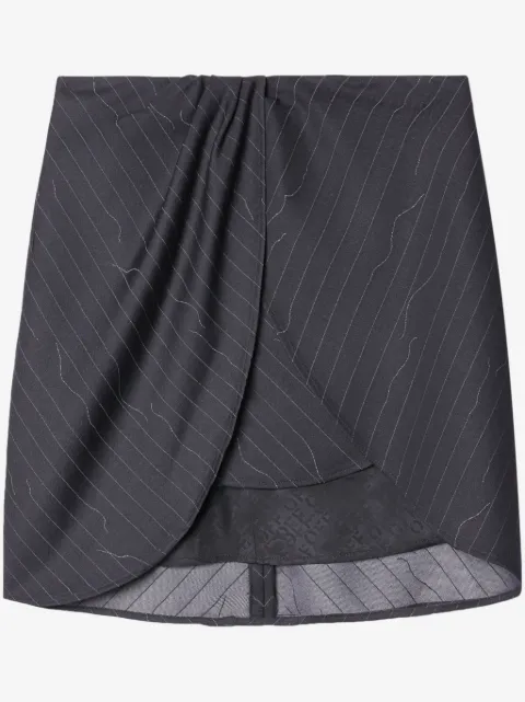 Off-White pinstripe draped miniskirt
