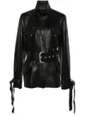 Off-White Co Cargo belted leather jacket - Black