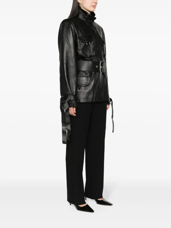 ダウンジャケット・コート OFF-WHITE WOMEN Buckle Cargo Buckle Strap Jacket Black OFF-WHITE WOMEN Buckle Cargo Buckle Strap Jacket Black