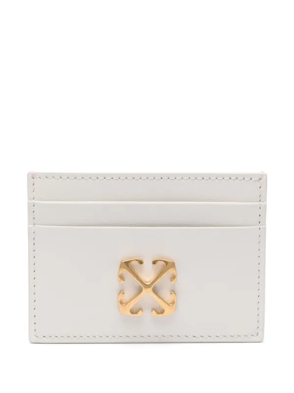 LEATHER QUILTED CARD HOLDER OFF WHITE LEATHER QUILTED CARD HOLDER OFF WHITE