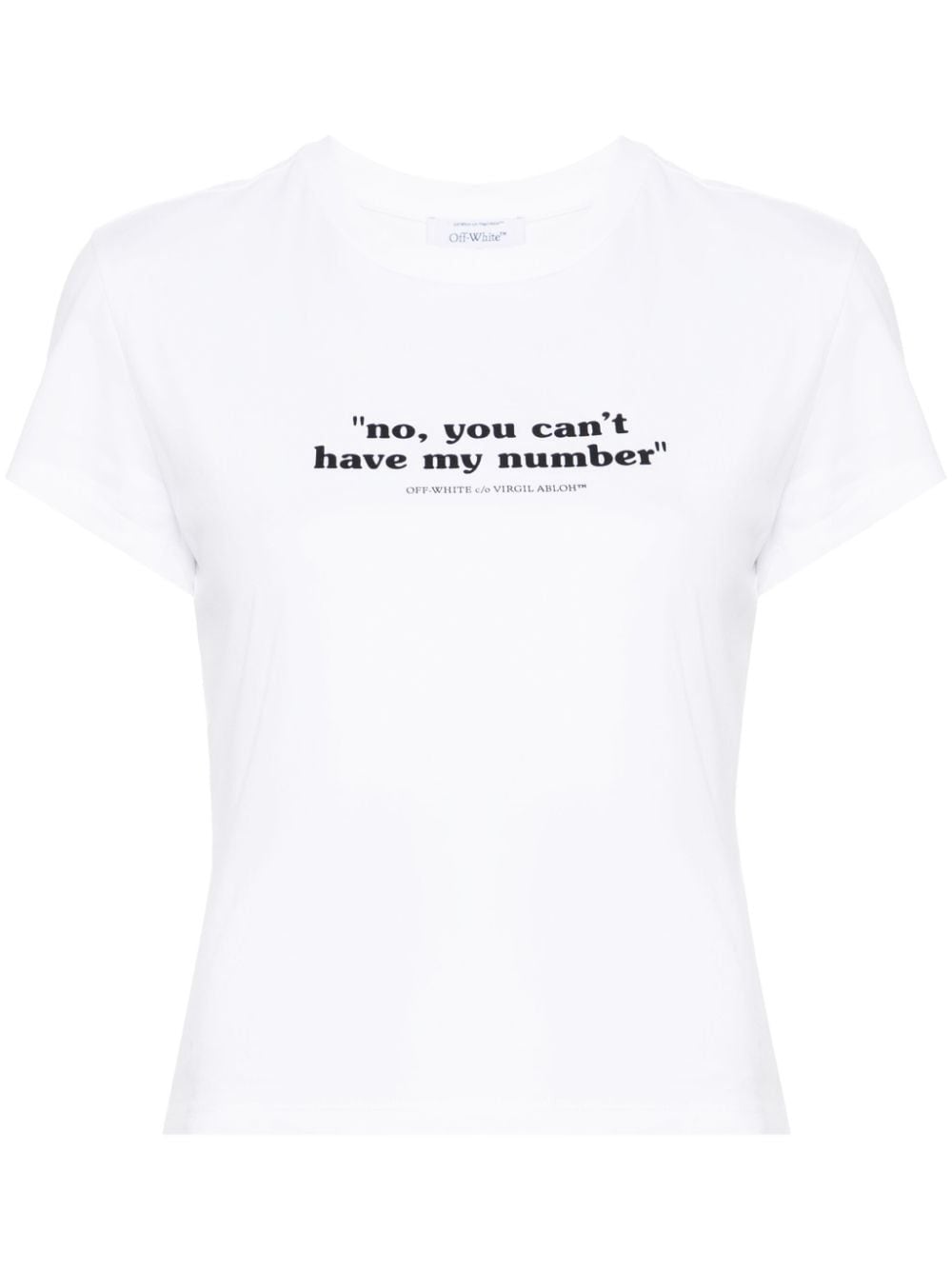 Shop Off-white Quote Cotton T-shirt In 110 White Black