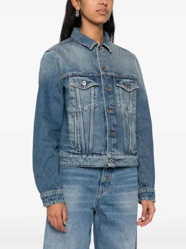 Off white shop distressed denim jacket