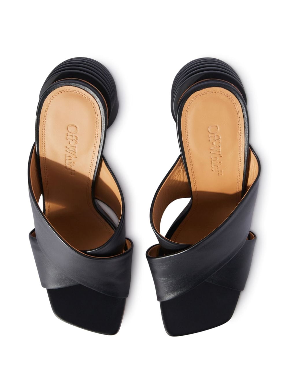 Shop Off-white Spring 110mm Leather Mules In Schwarz