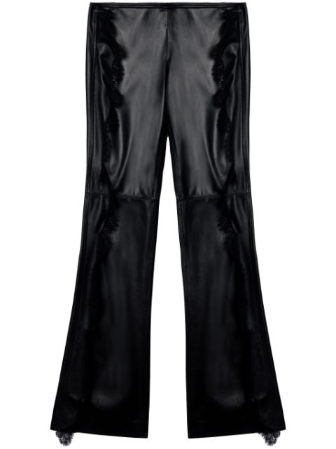 Off-White lace-trim leather trousers Women