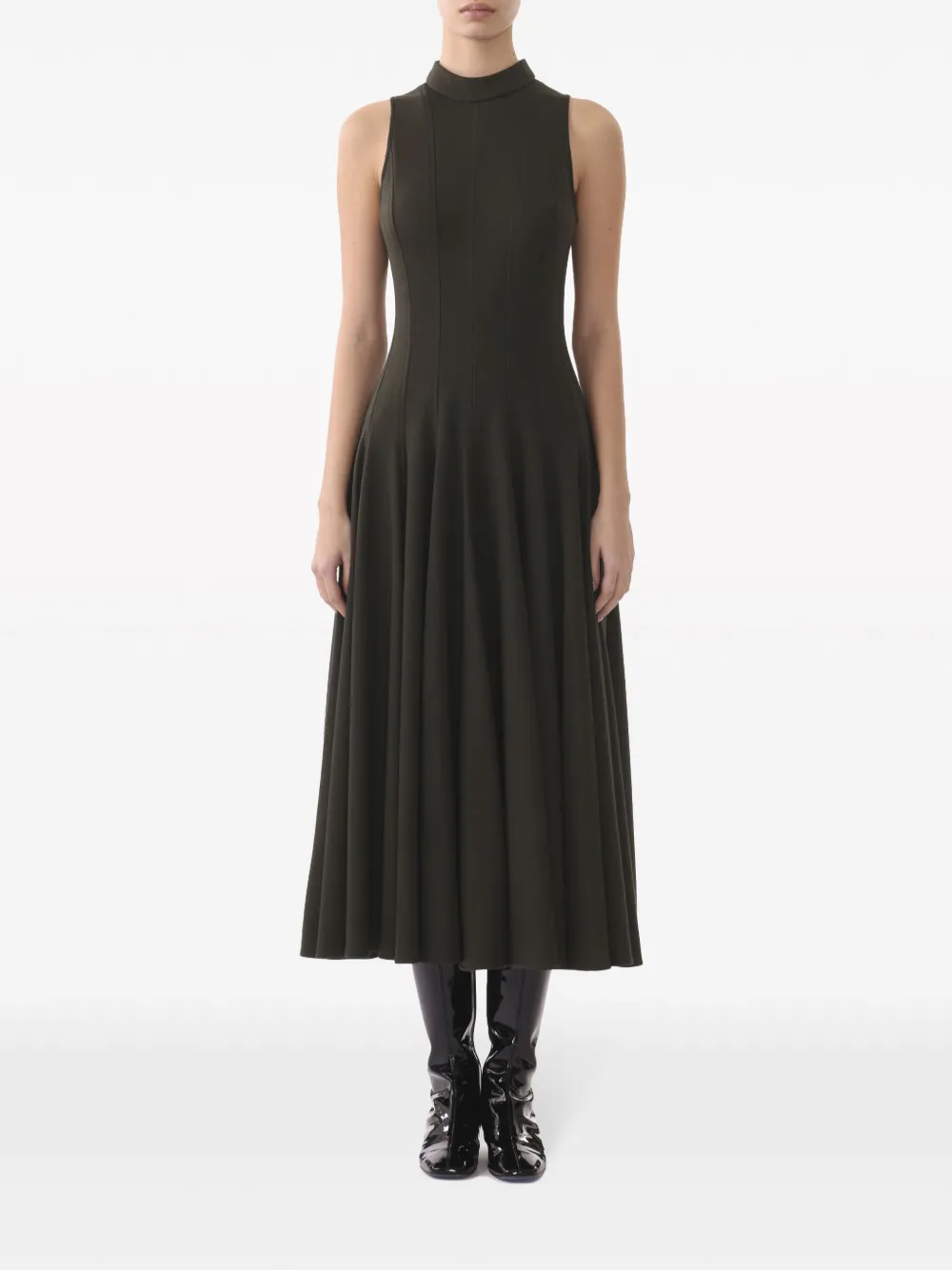 Jason Wu Mouwloze jurk met opstaande hals - Groen