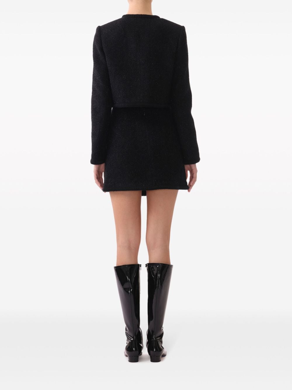Shop Jason Wu Wrap Tweed Miniskirt In Black