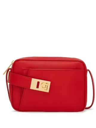 Ferragamo Small Camera Case Leather Crossbody Bag | Red