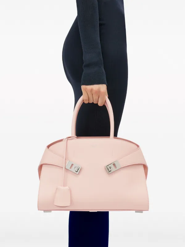 Ferragamo Small Hug Leather Crossbody Bag | Pink | FARFETCH