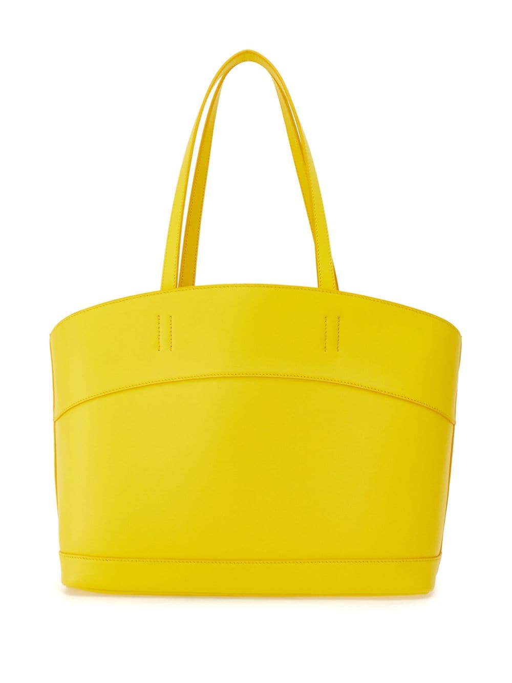 Shop Ferragamo Charming Leather Tote Bag In Yellow