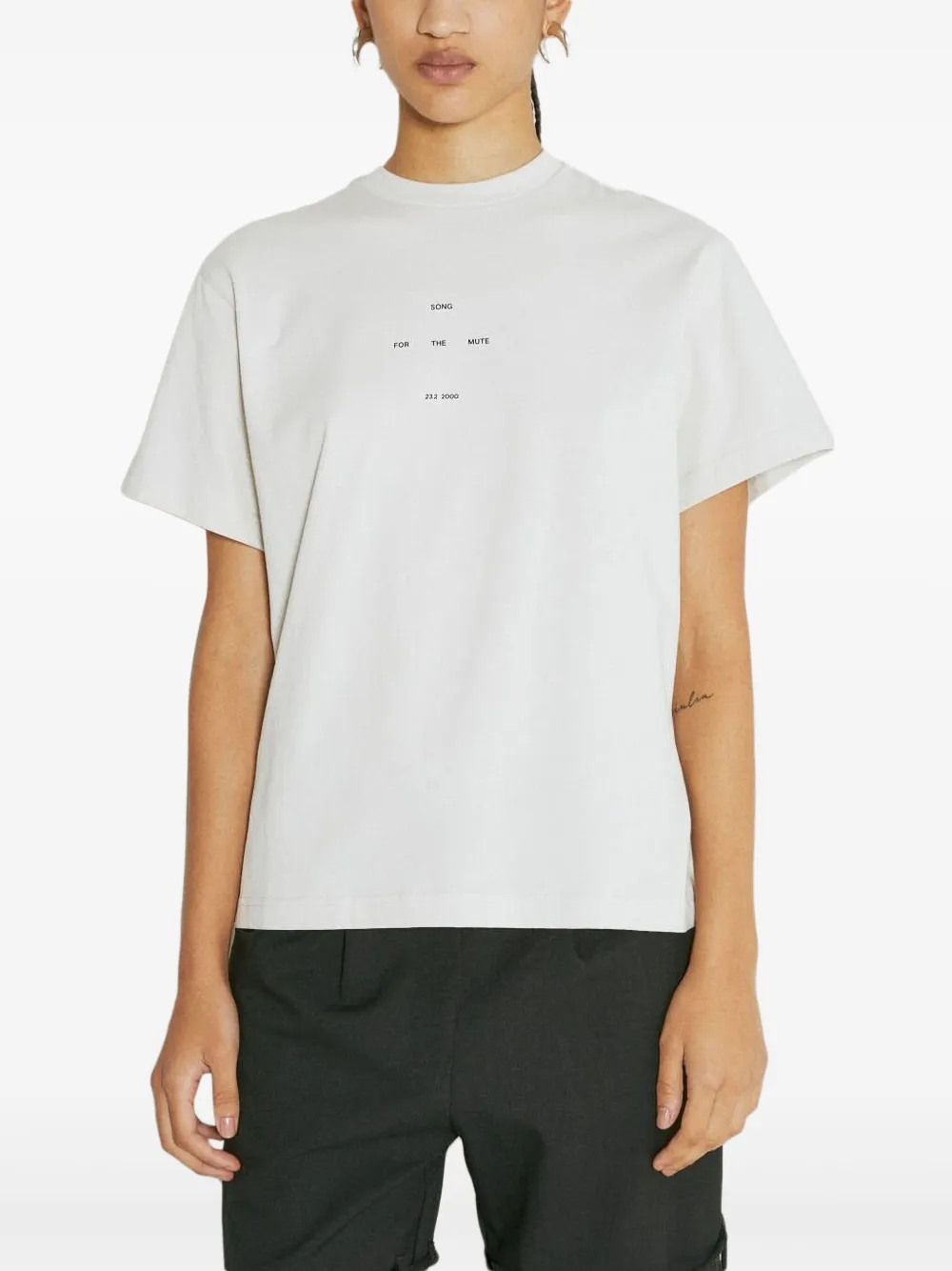 Song For The Mute T-shirt met logoprint Wit