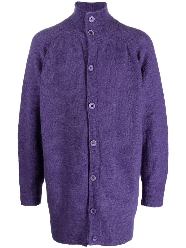 Yohji Yamamoto high neck button up Cardigan Purple FARFETCH CA