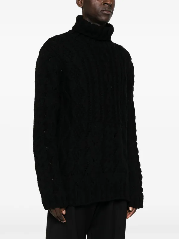 Mens black clearance chunky knit jumper