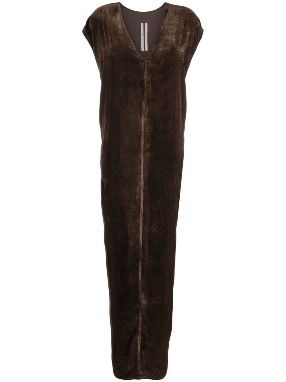 Rick Owens Luxor Arrowhead Velvet Gown In Brown