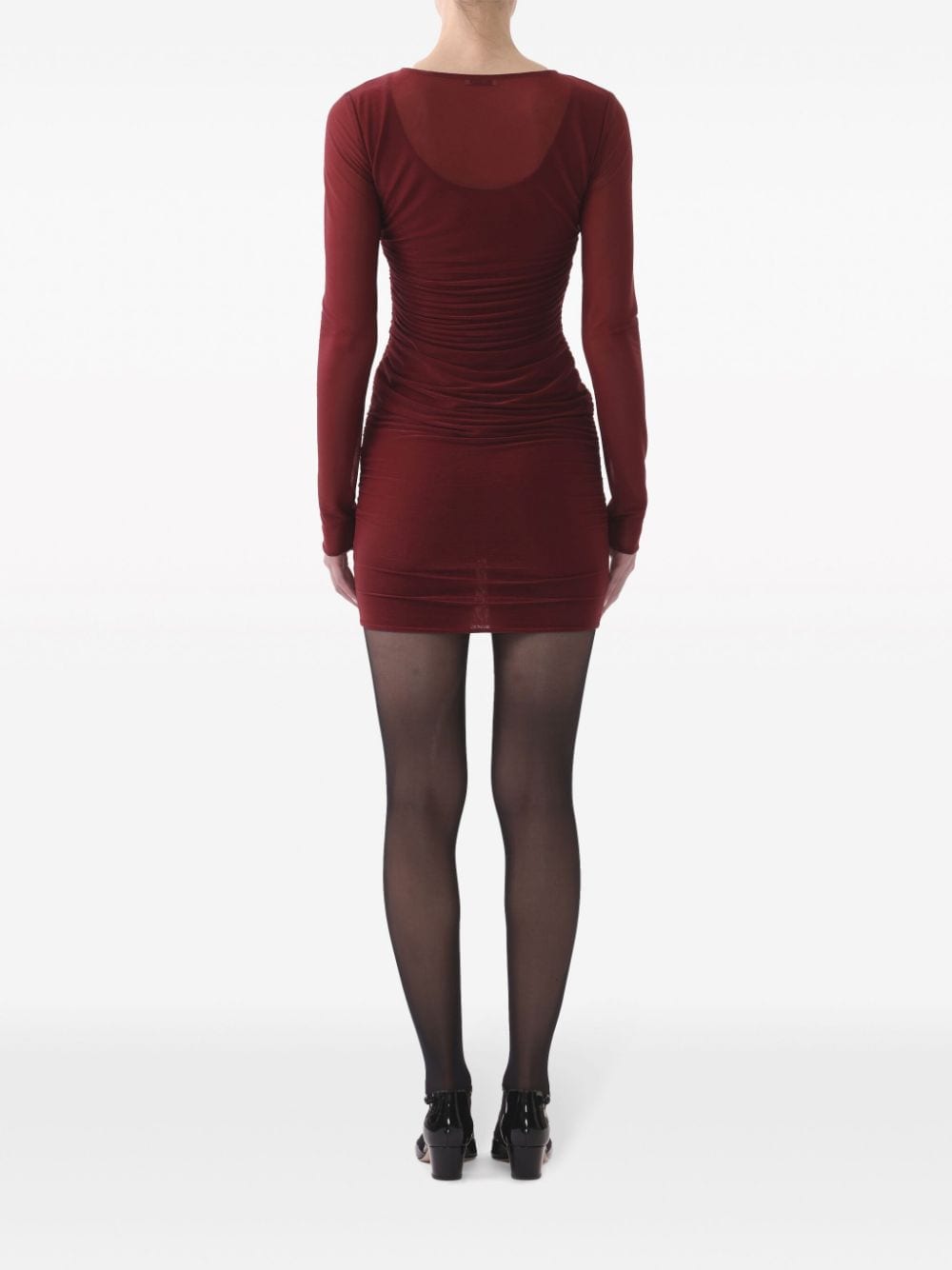 Shop Jason Wu Layered Long-sleeve Minidress In Red