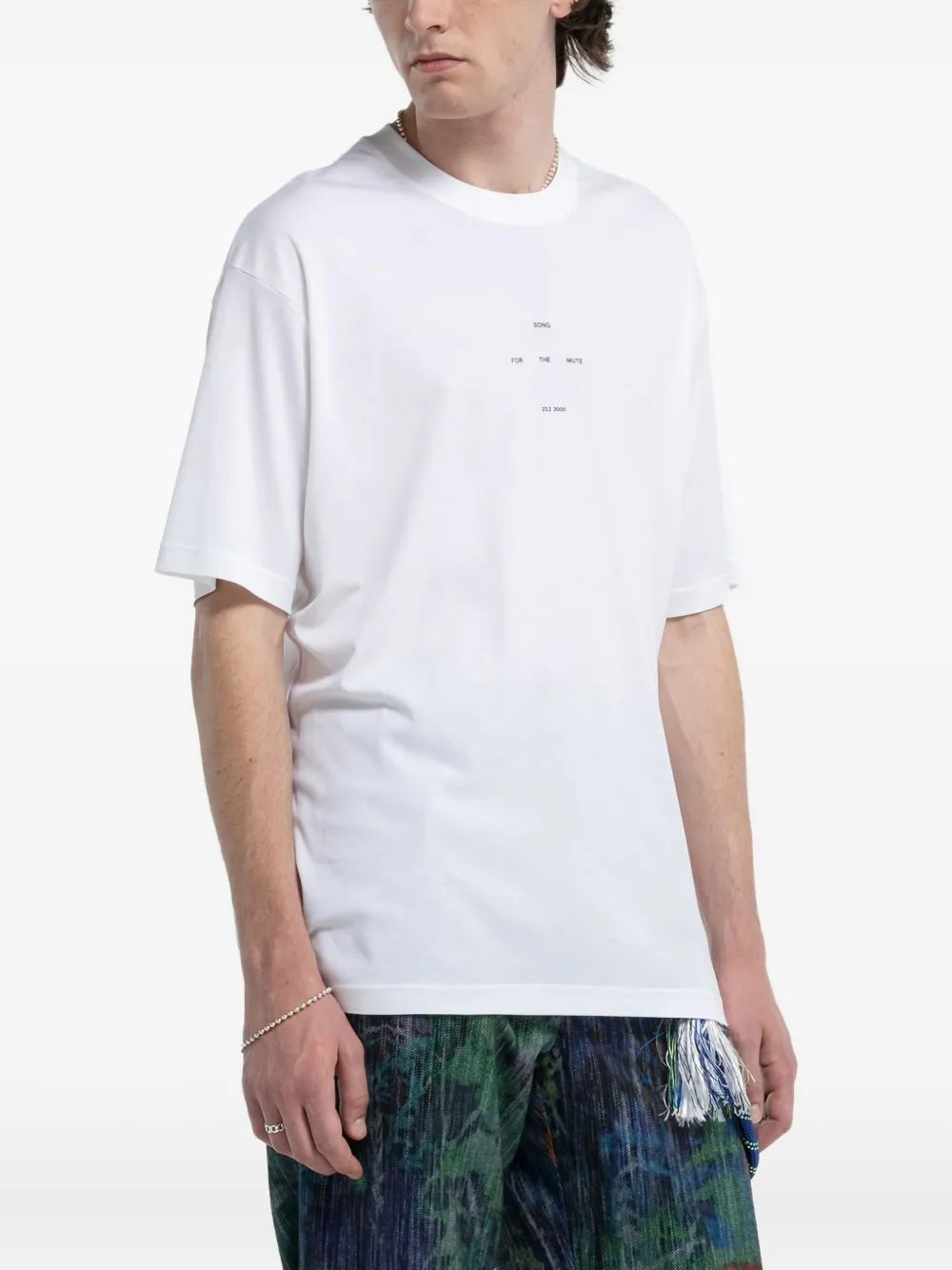 Song For The Mute T-shirt met logoprint Wit
