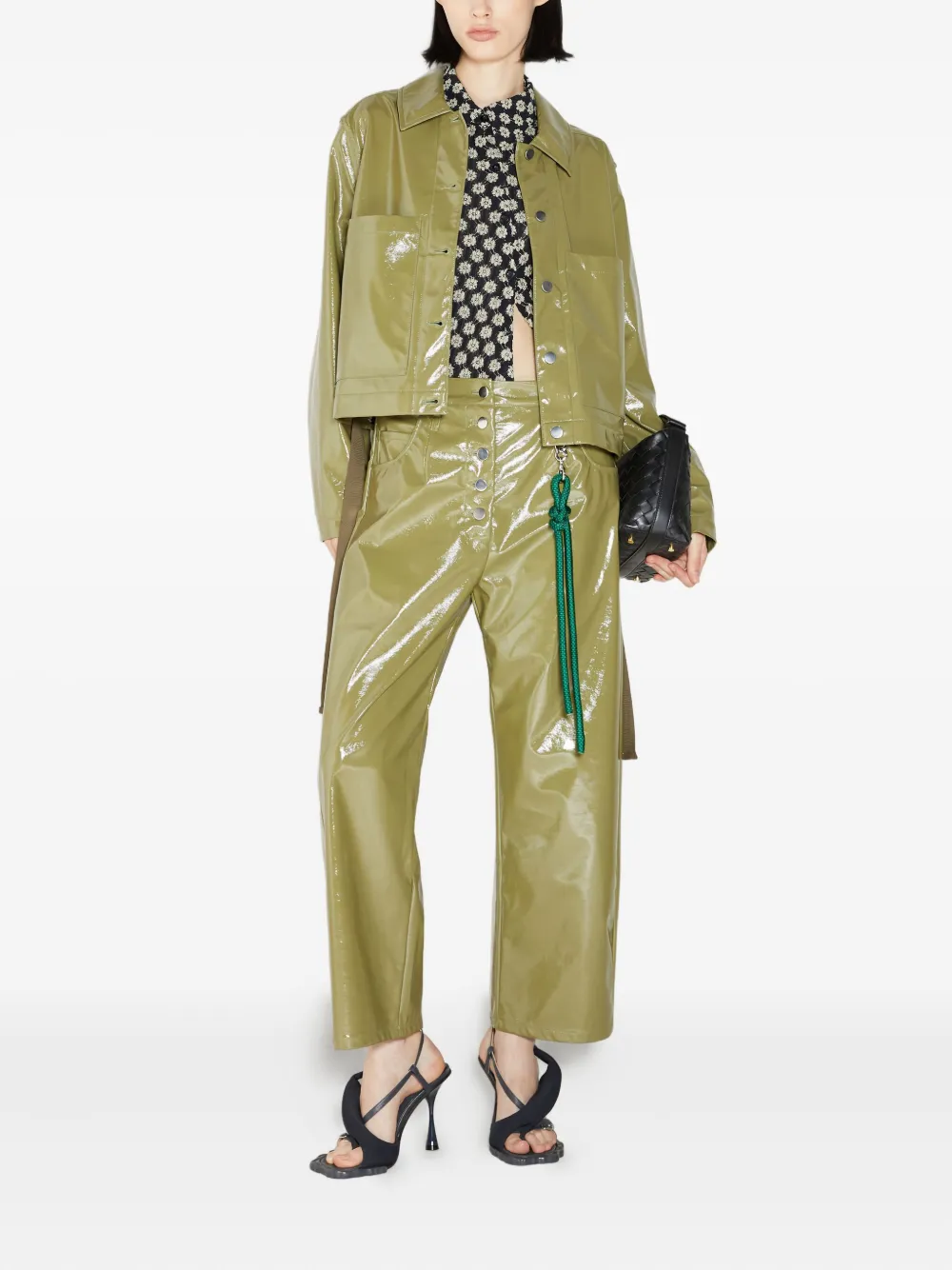 Song For The Mute Gedraaide blouse met kant Zwart