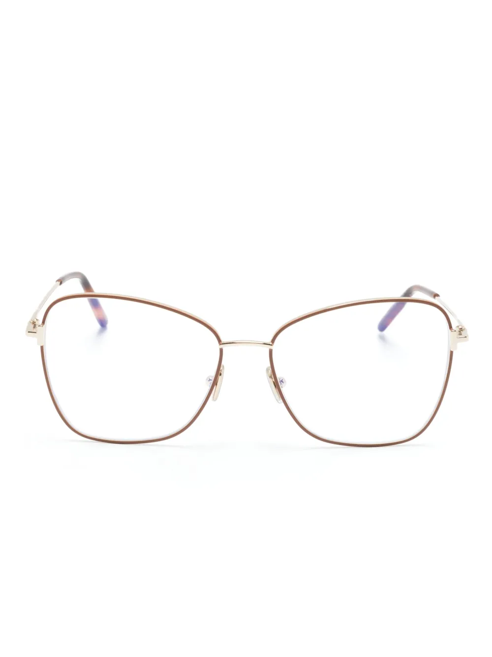 Tom Ford Two-tone Butterfly-frame Glasses In 金色