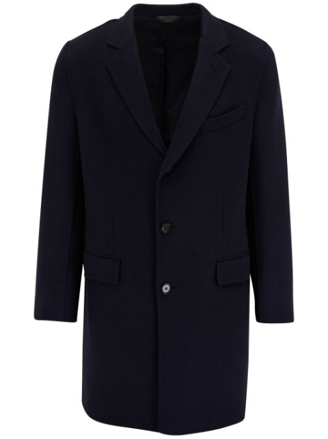 Brioni single-breasted wool blend coat