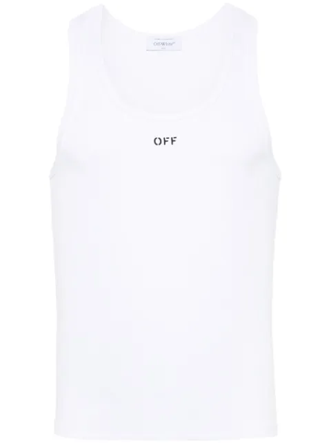 Off-White تانك توب قطن بطبعة شعار الماركة