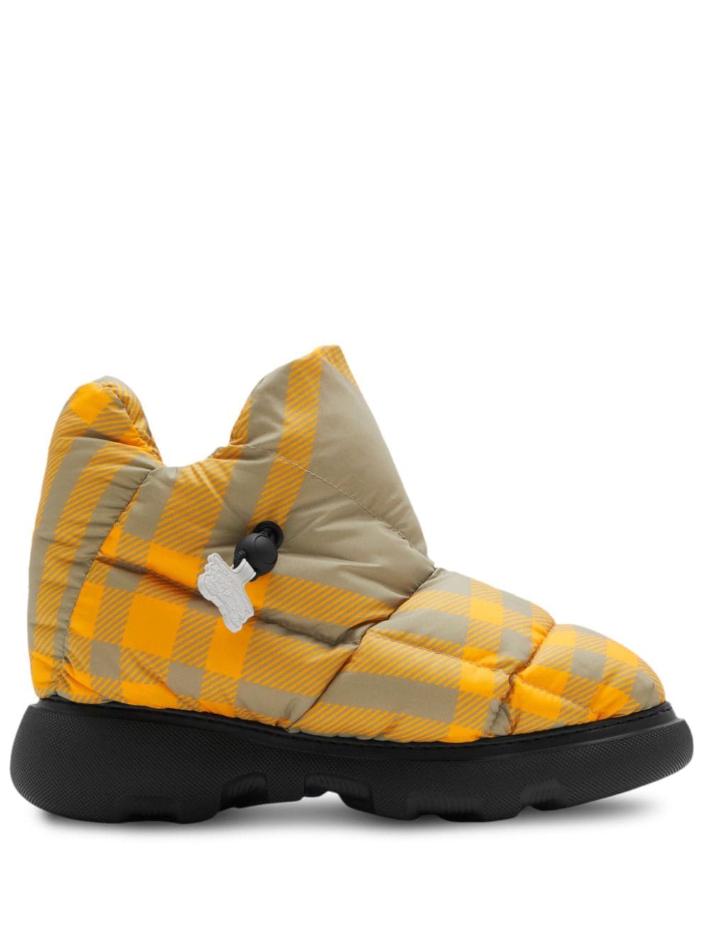 Shop Burberry Check Pillow Padded Snow Boots In Neutrals