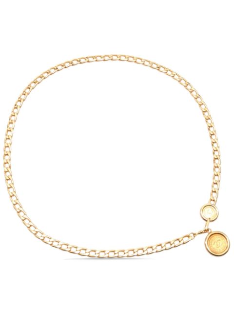 CHANEL 1986-1988 CC medallion chain belt Women