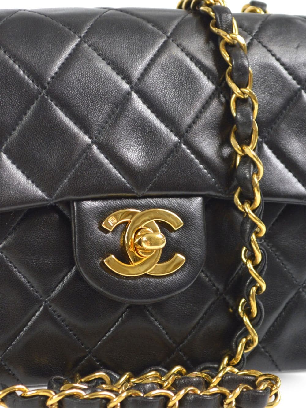 Pre-owned Chanel 1995 Mini Classic Flap Shoulder Bag In Black