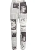 Christian Dior Pre-Owned 2000 Newspaper-print slim-fit jeans - Black