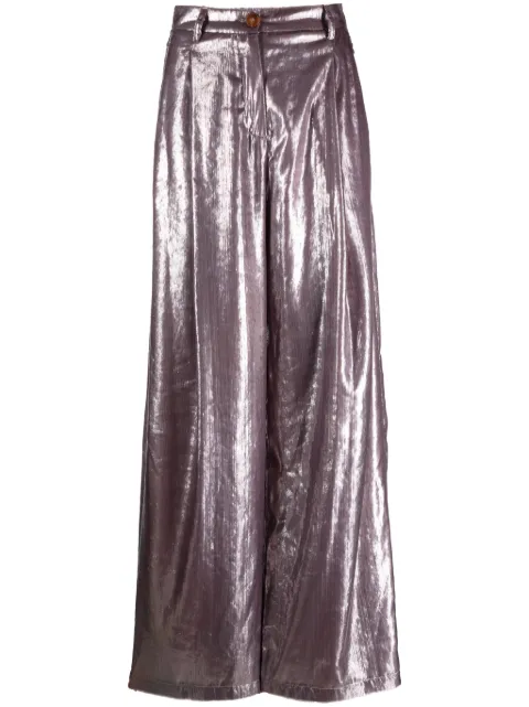 Alysi high-shine wide-leg trousers