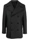 Man On The Boon. mélange brushed melton peacoat - Black