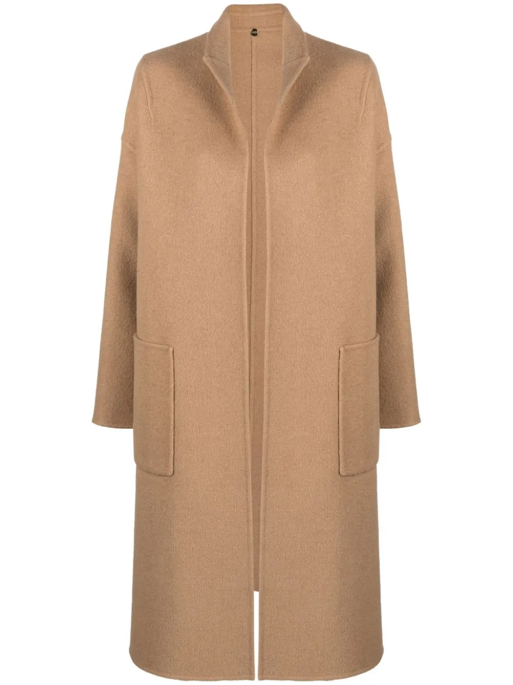 N 8 Milano Open-front Camel-hair Coat In Brown