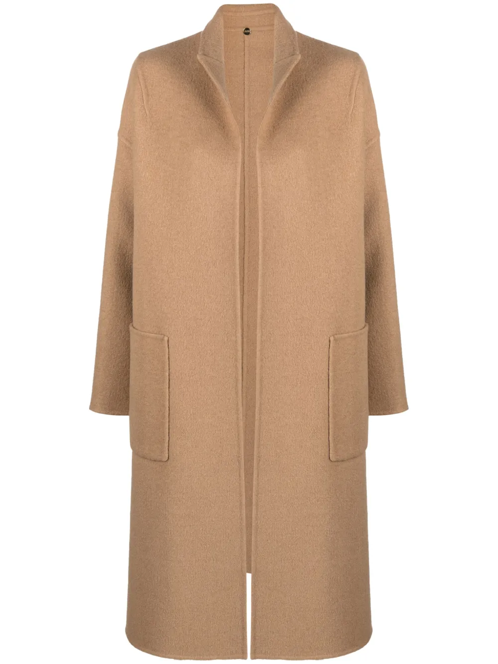 N_8 Milano Open-front Camel-hair Coat In Brown
