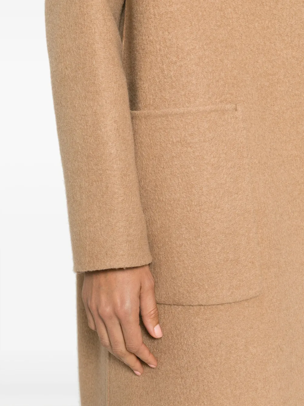 N_8 Milano Open-front Camel-hair Coat In Brown