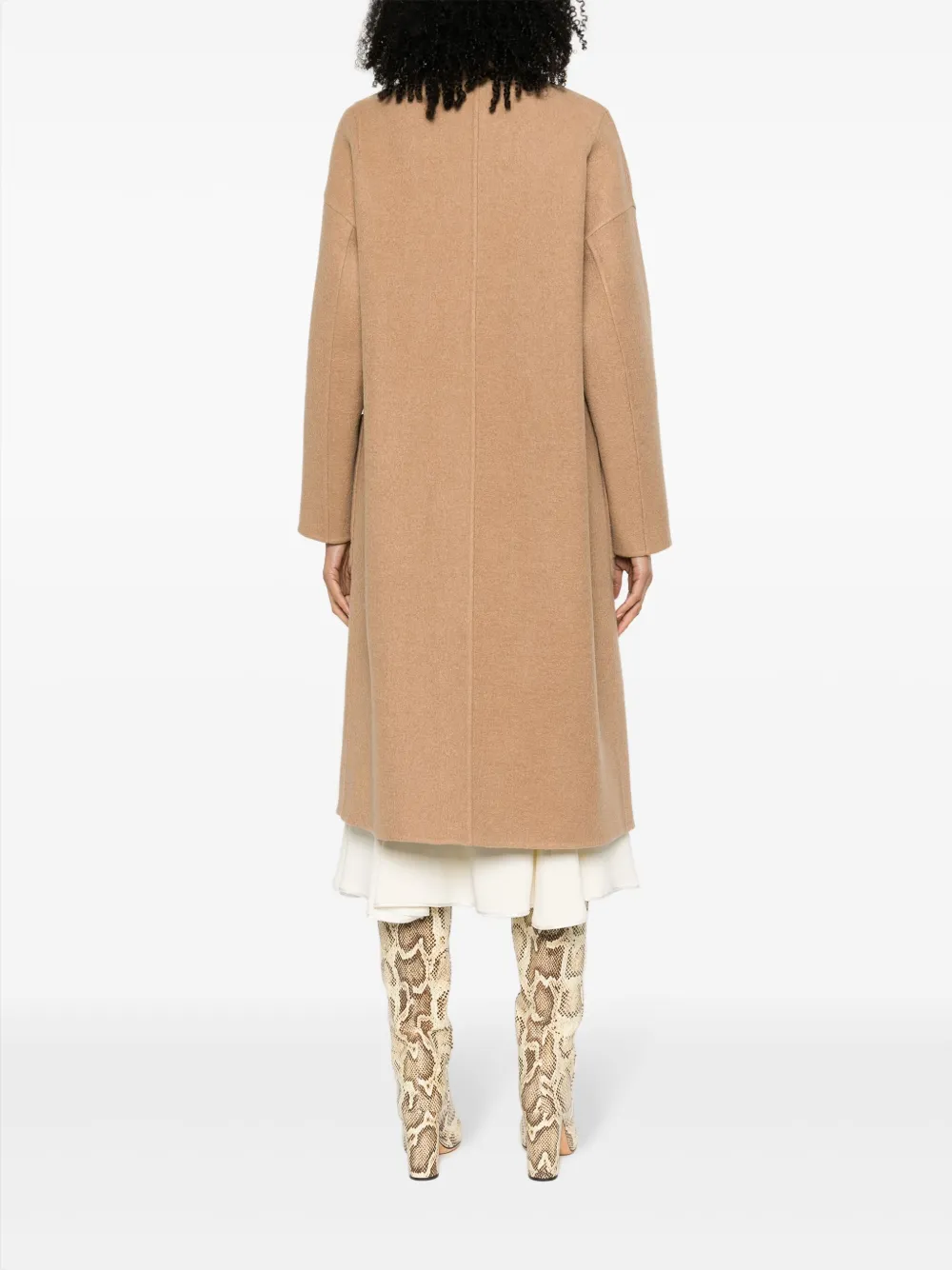 N_8 Milano Open-front Camel-hair Coat In Brown