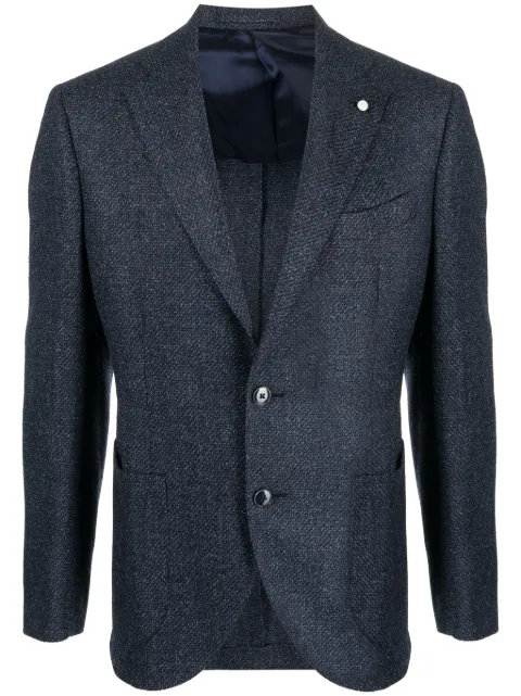 LUIGI BIANCHI MANTOVA mélange-effect single-breasted blazer