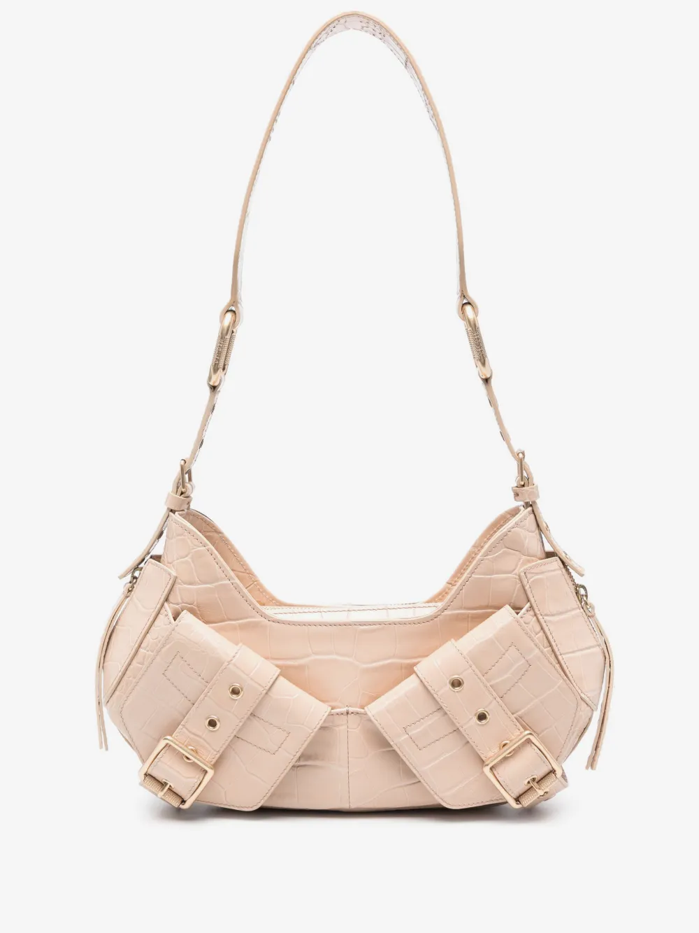 Y2K crocodile-embossed leather bag