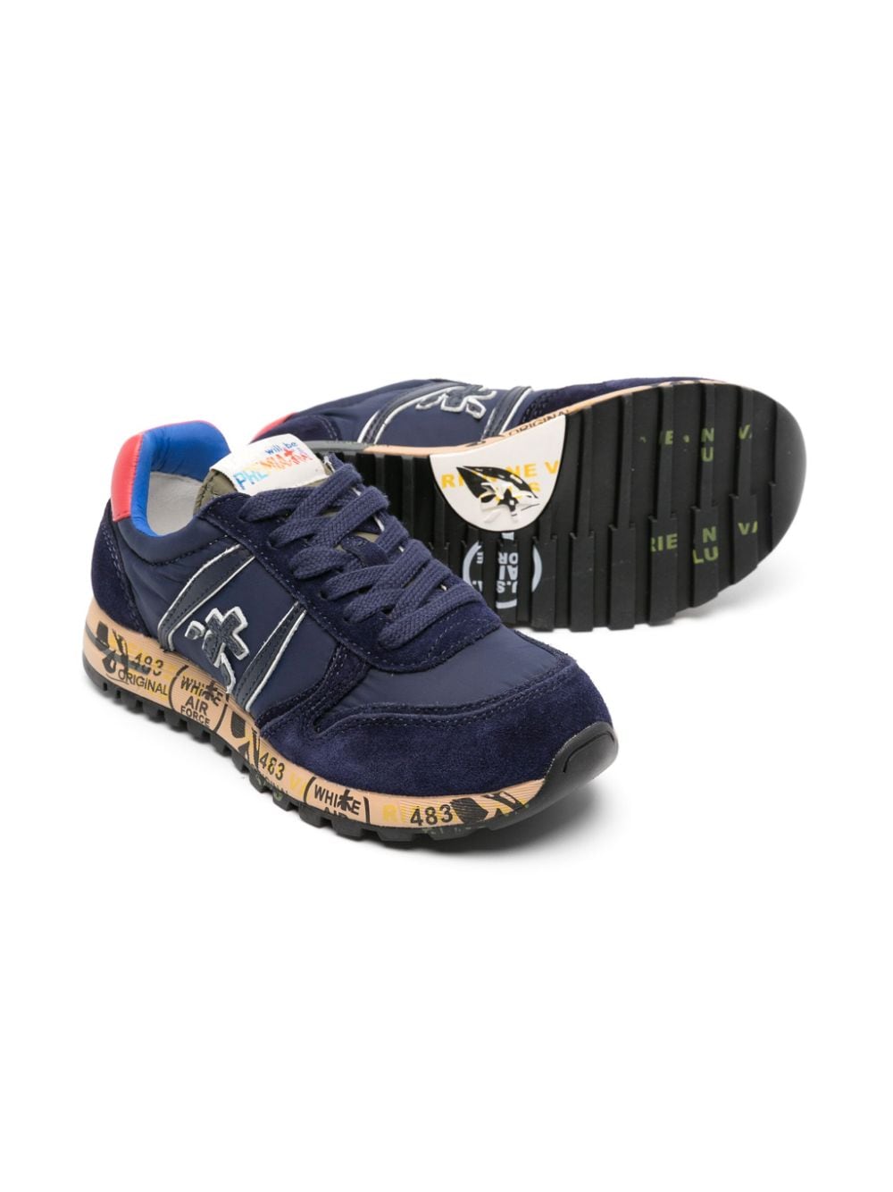 Shop Premiata Lucy Panelled Sneakers In Blue