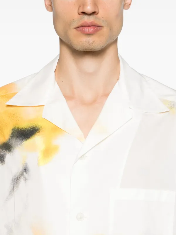 Alexander McQueen tie-dye Cotton Shirt | White | FARFETCH