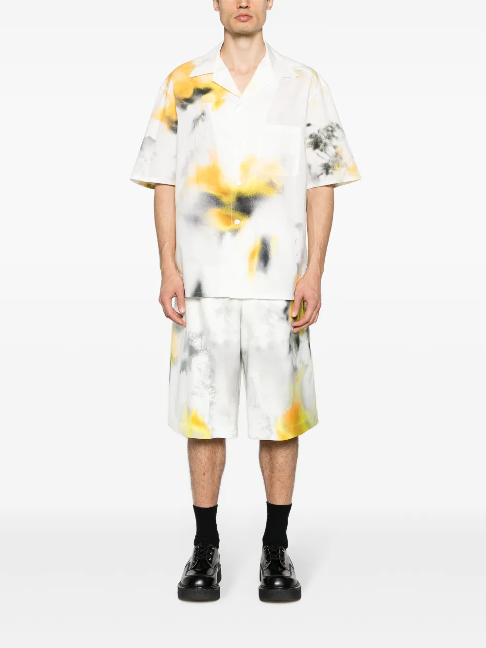 Alexander McQueen Overhemd met tie-dye print Wit
