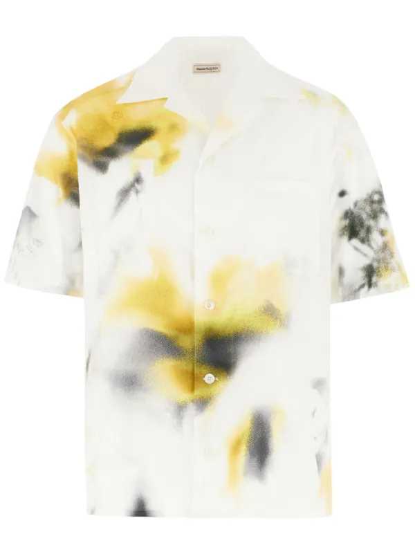 white and yellow tie dye shirt