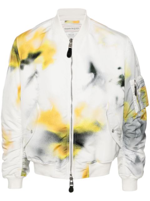 Alexander McQueen Obscured Flower padded bomber jacket Men