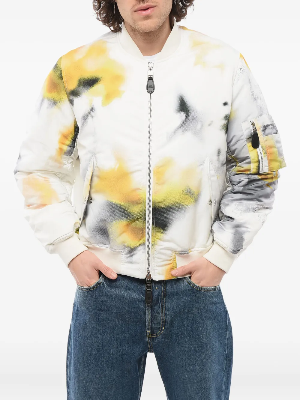 Alexander McQueen Gewatteerd bomberjack Wit