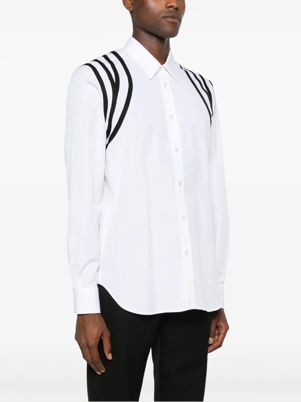 Alexander McQueen Overhemd met harnas band Wit