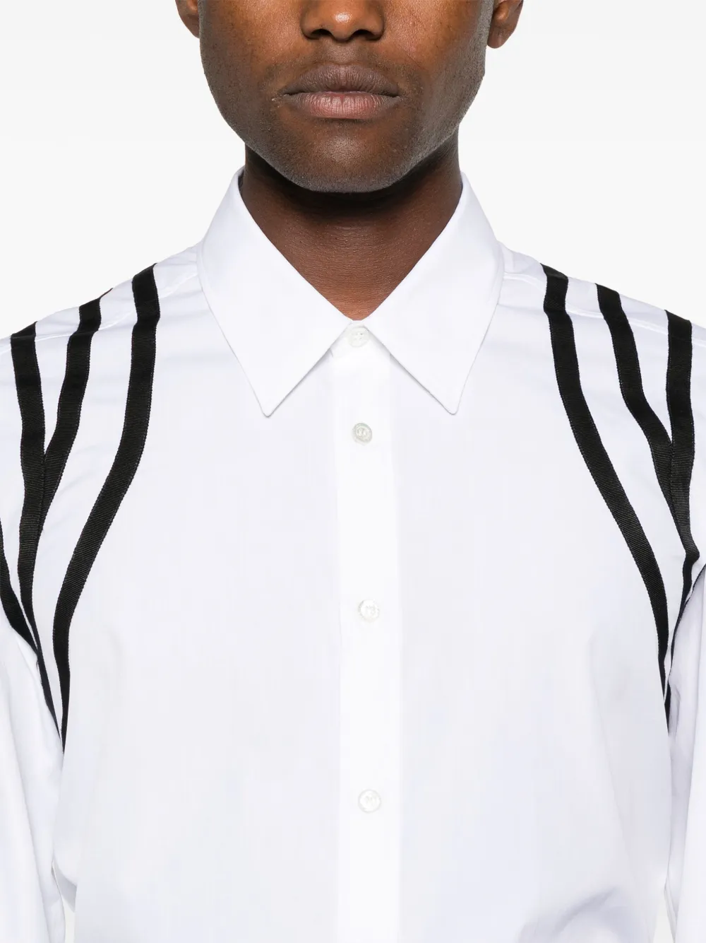 Alexander McQueen Overhemd met harnas band Wit