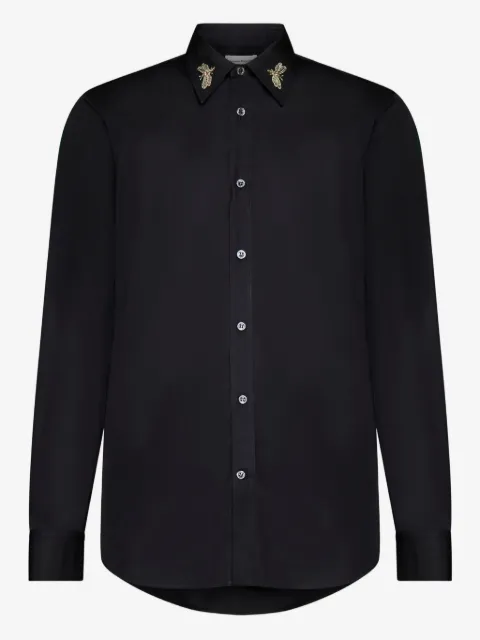 Alexander McQueen Dragonfly embroidered cotton shirt