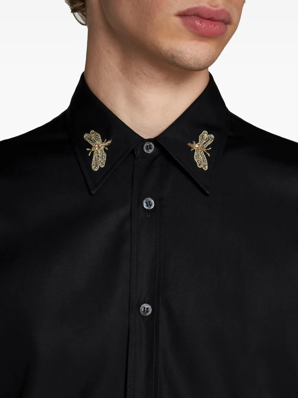 Alexander McQueen Overhemd met borduurwerk Zwart