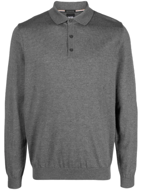 BOSS polo Lancione en laine vierge