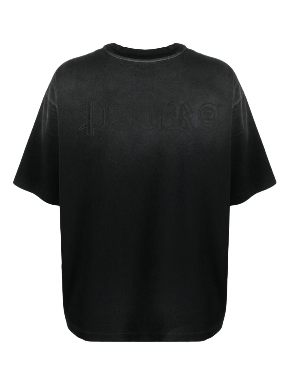 Paura logo-print bleached-effect T-shirt - Zwart