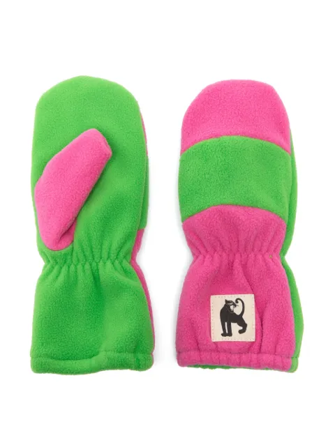 Mini Rodini colour-block fleece mittens