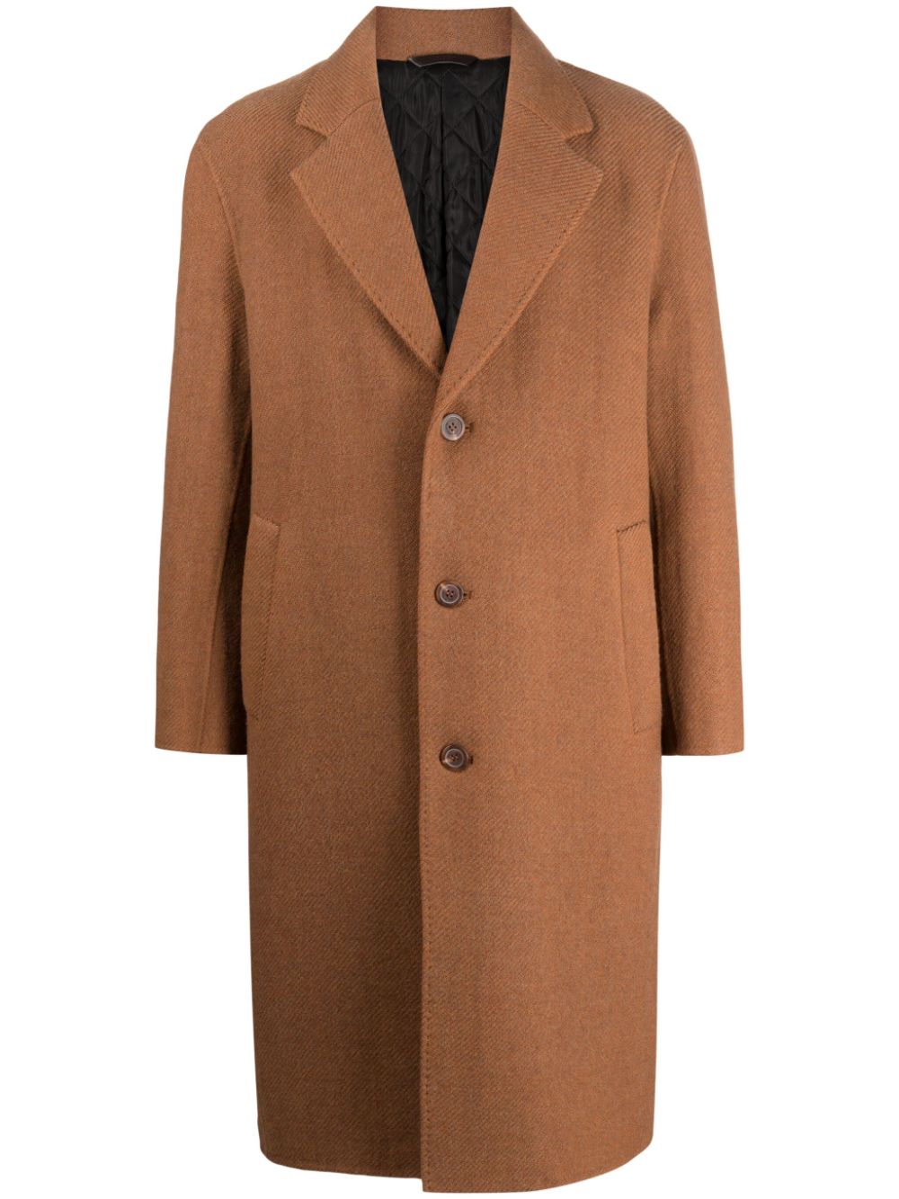 Man On The Boon. Balmacan Tweed Single-breasted Coat In Brown