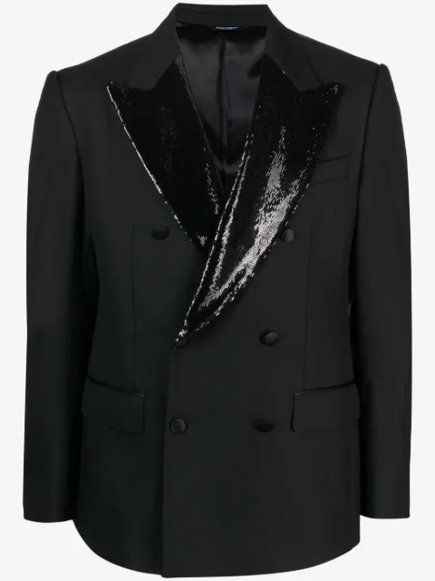 Dolce & Gabbana sequin-lapel double-breasted blazer
